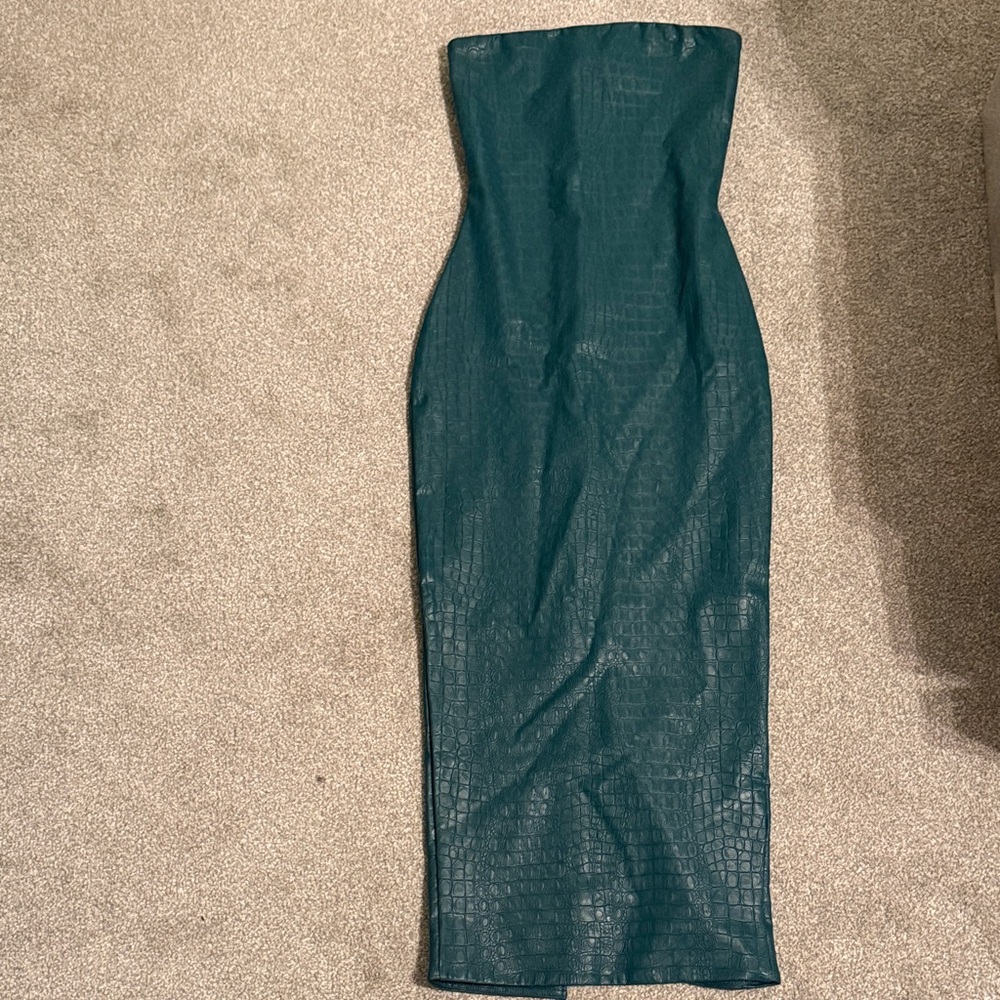 Naked Wardrobe Teal Strapless Dress